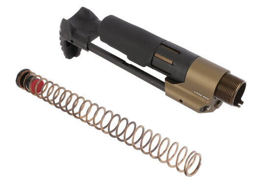 Strike Industries PDW Stock in Flat Dark Earth includes a buffer assembly, buffer tube, and flat wire spring